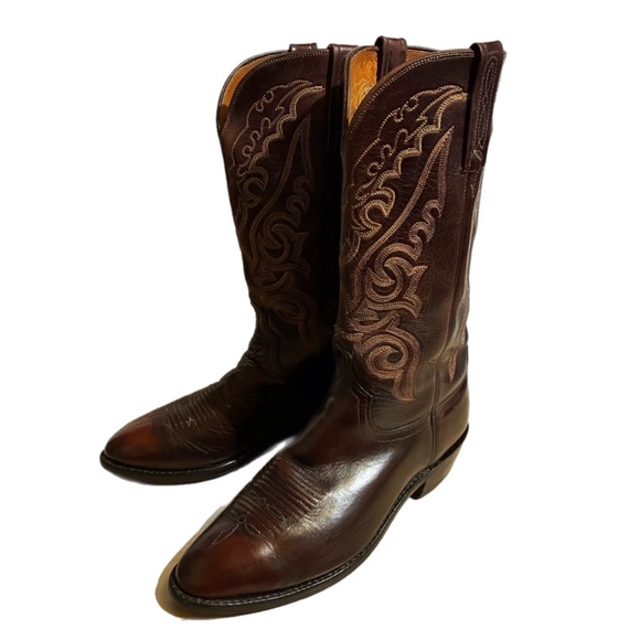 1883 Lucchese Western Cowboy Boots Brown Leather Size 8.5E 14” Shaft N1531R4